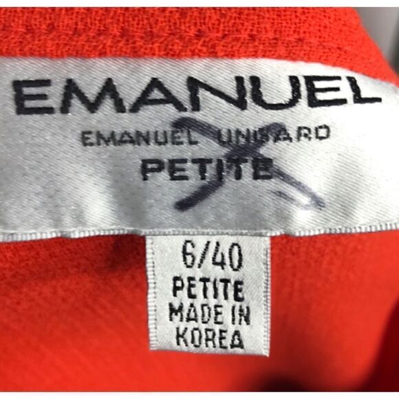 Emanuel Ungaro Bright Orange Open Front Belted Jacket Size 6 Petite - Picture 8 of 9